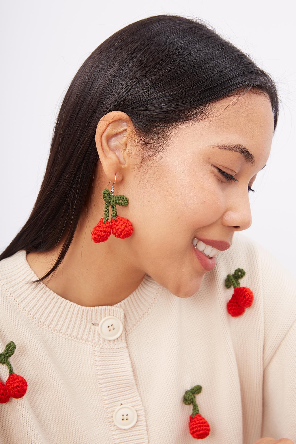 Peraluna-Cherry Earrings El Yapımı Kiraz Küpe Kırmızı-Küpe-1-fleurdirect.live