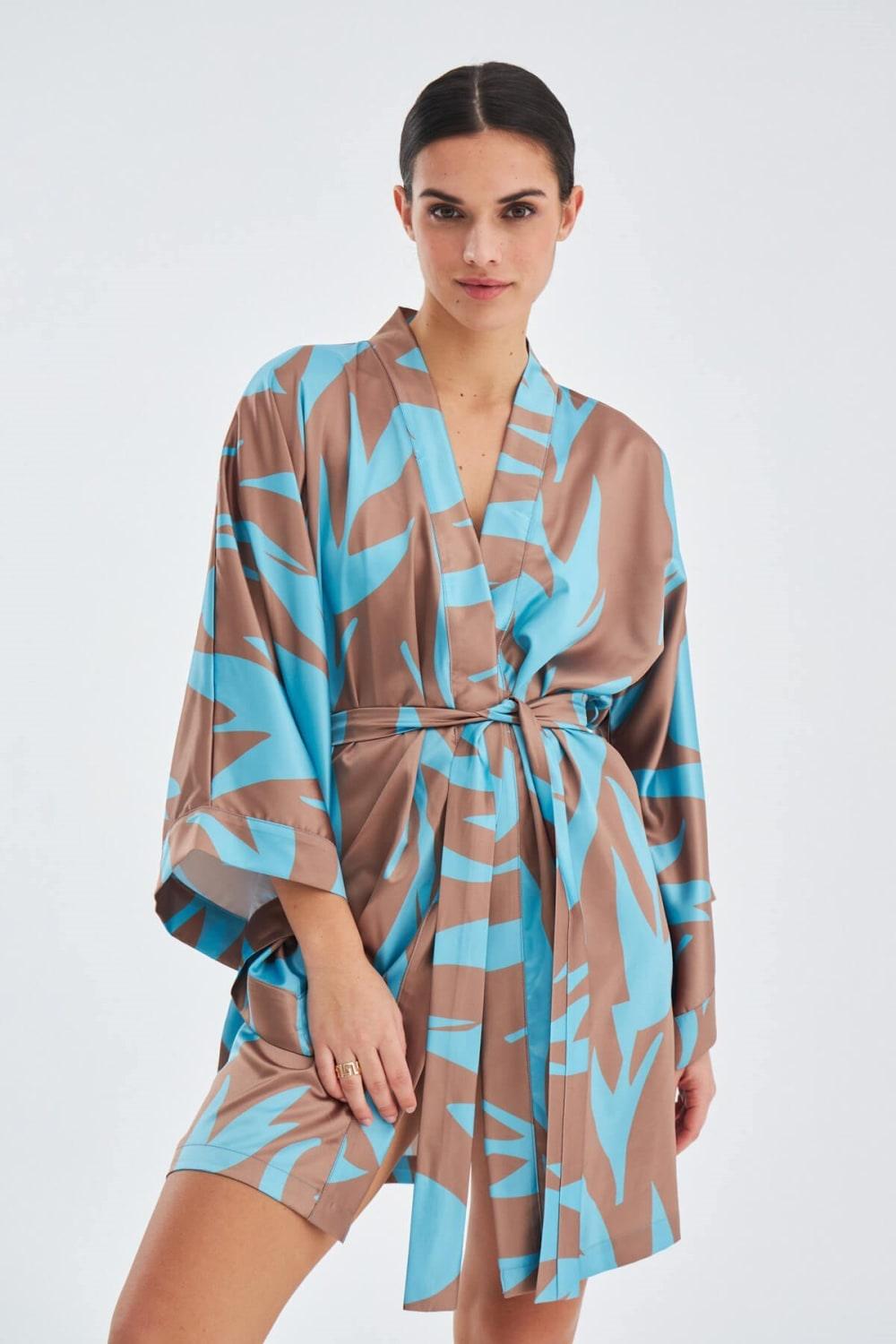 Peraluna-Kali̇nda Kimono Desenli 90 Cm Saten Yazlık Kadın Kimono-Kimono-1-fleurdirect.live