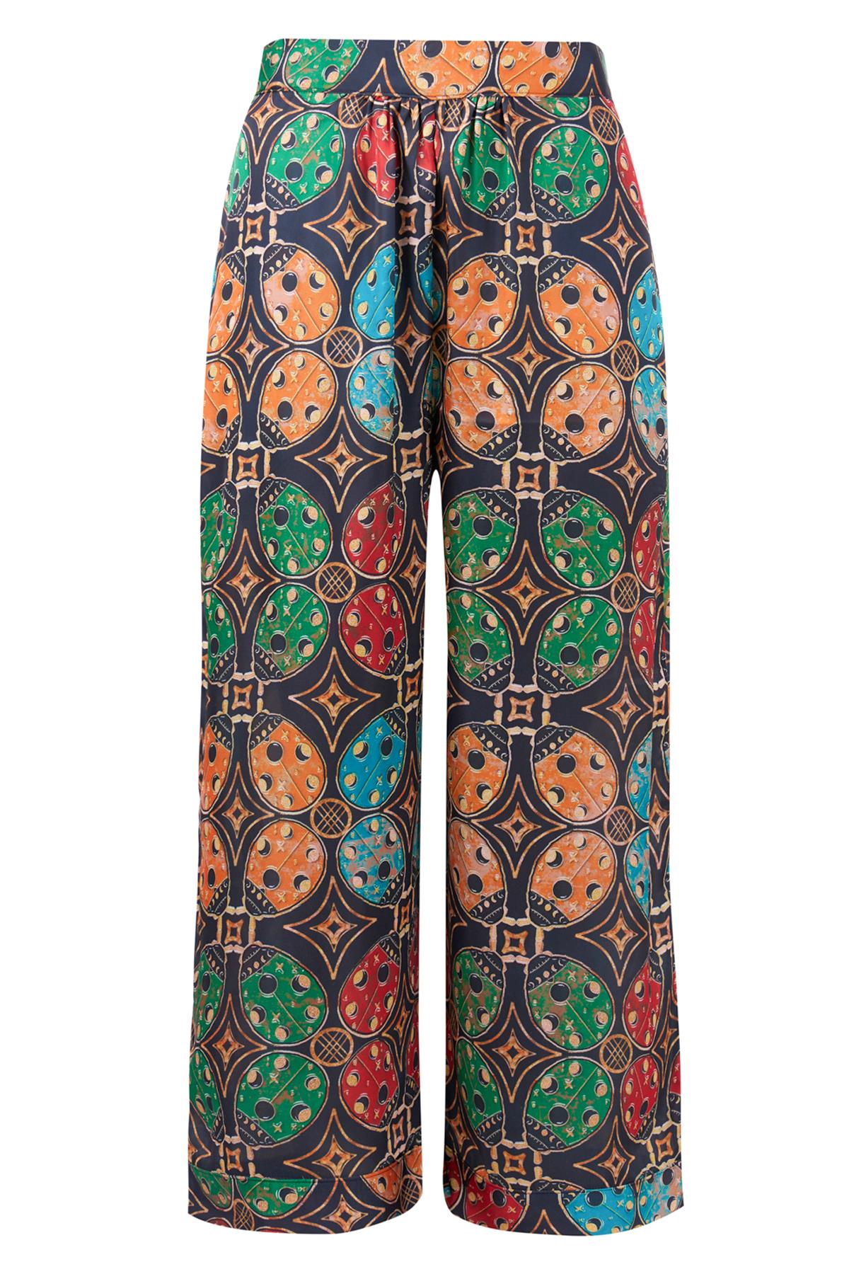 Peraluna-Ladybug Trouser Uğur Böceği Baskılı Kadın Triko Pantolon Çok Renkli-Pantolon-9-fleurdirect.live