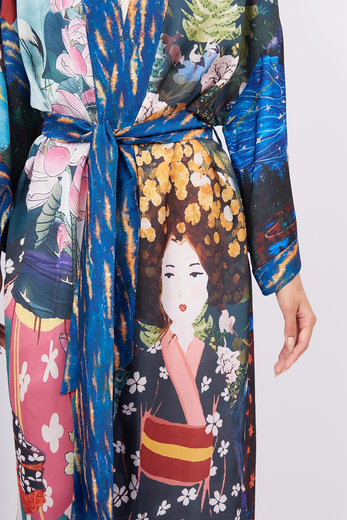 Peraluna-Magic Moments Long Kimono Anne Kız Baskılı 125 Cm Uzun Saten Kadın Kimono-Kimono-3-fleurdirect.live