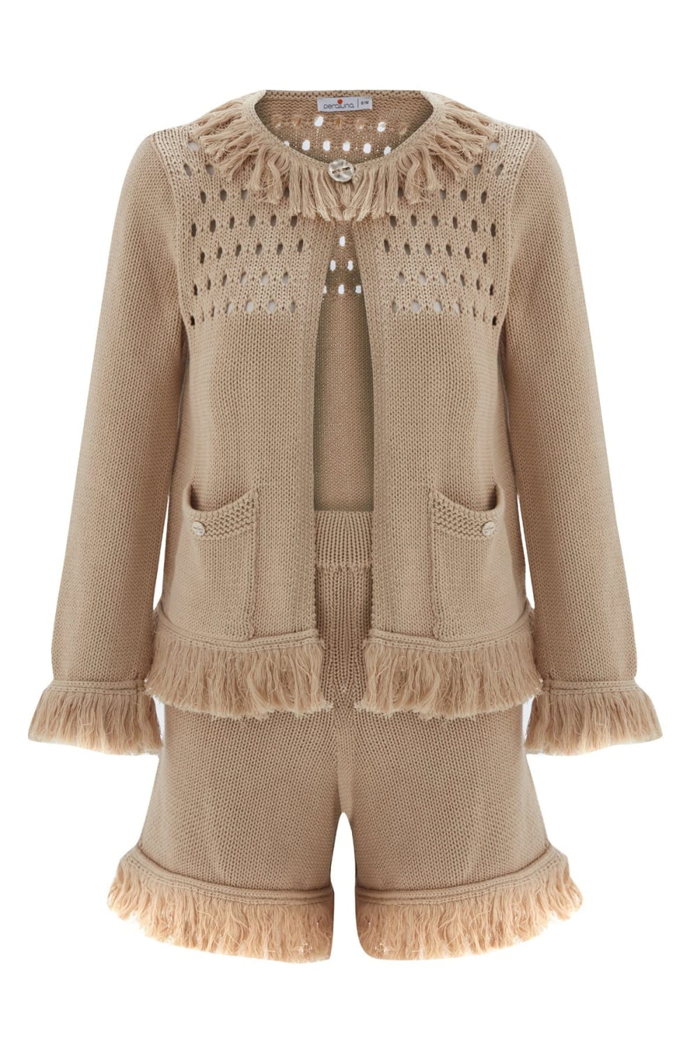 Peraluna-Miyoki̇ Cardigan & Shorts Mevsimlik Pamuklu Kadın Triko Takım Şort-Şort-10-fleurdirect.live