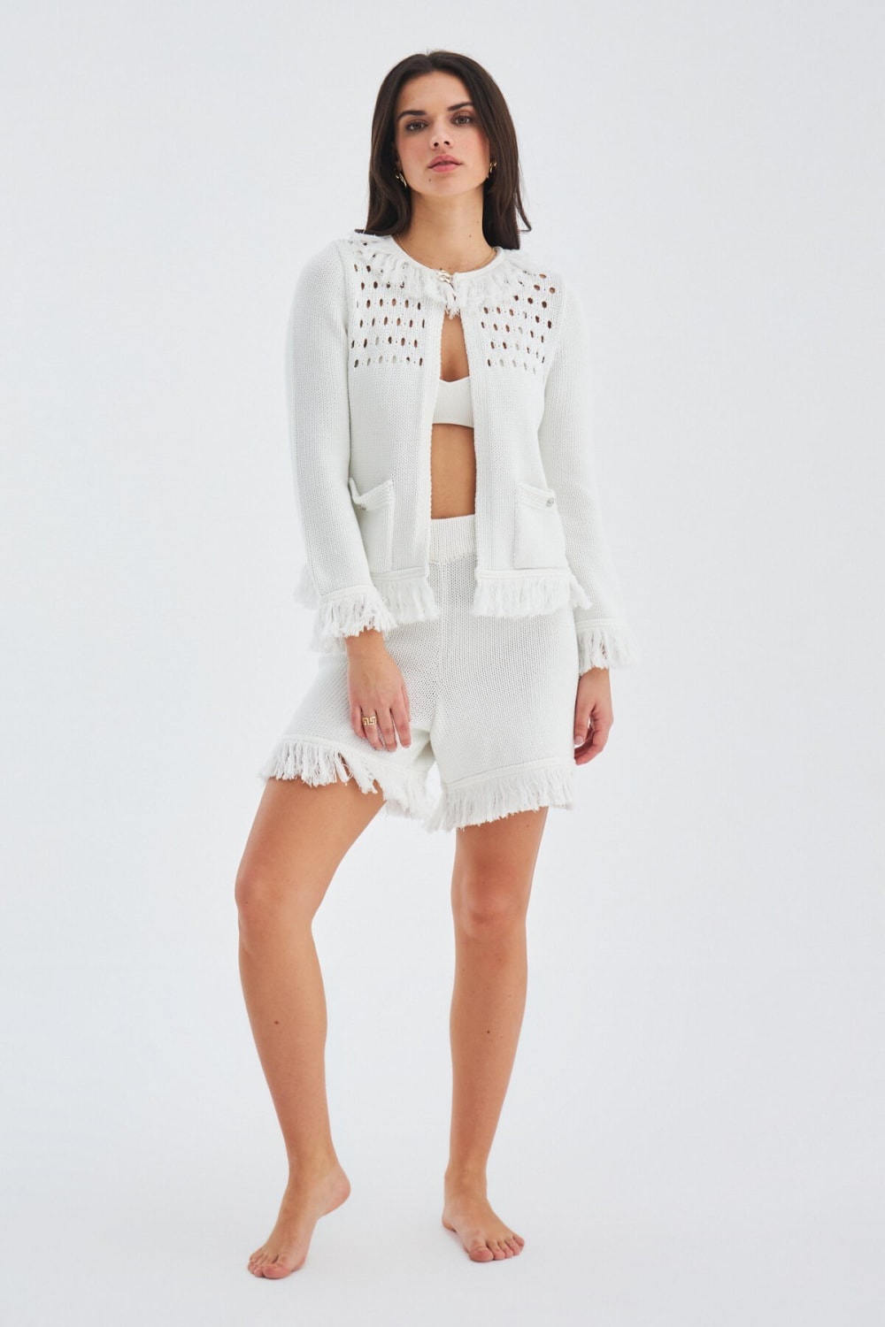 Peraluna-Miyoki̇ Cardigan & Shorts Mevsimlik Pamuklu Kadın Triko Takım Şort-Şort-20-fleurdirect.live