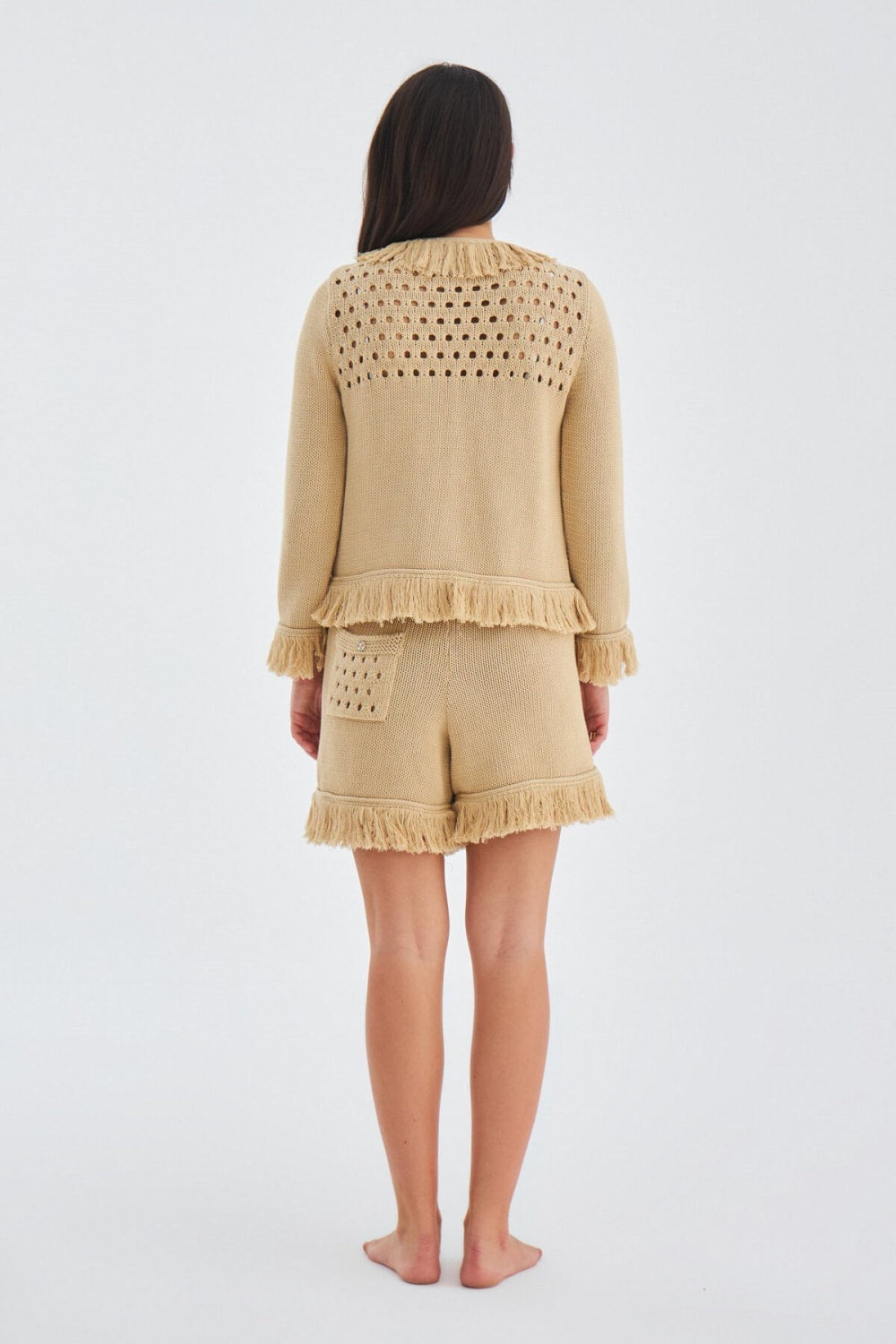 Peraluna-Miyoki̇ Cardigan & Shorts Mevsimlik Pamuklu Kadın Triko Takım Şort-Şort-9-fleurdirect.live