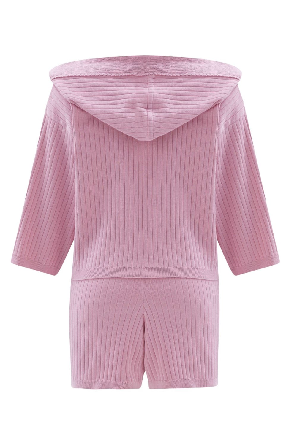 Peraluna-Mujo Cardigan & Shorts %100 Pamuk Kadın Triko Şort Takım-Şort-10-fleurdirect.live