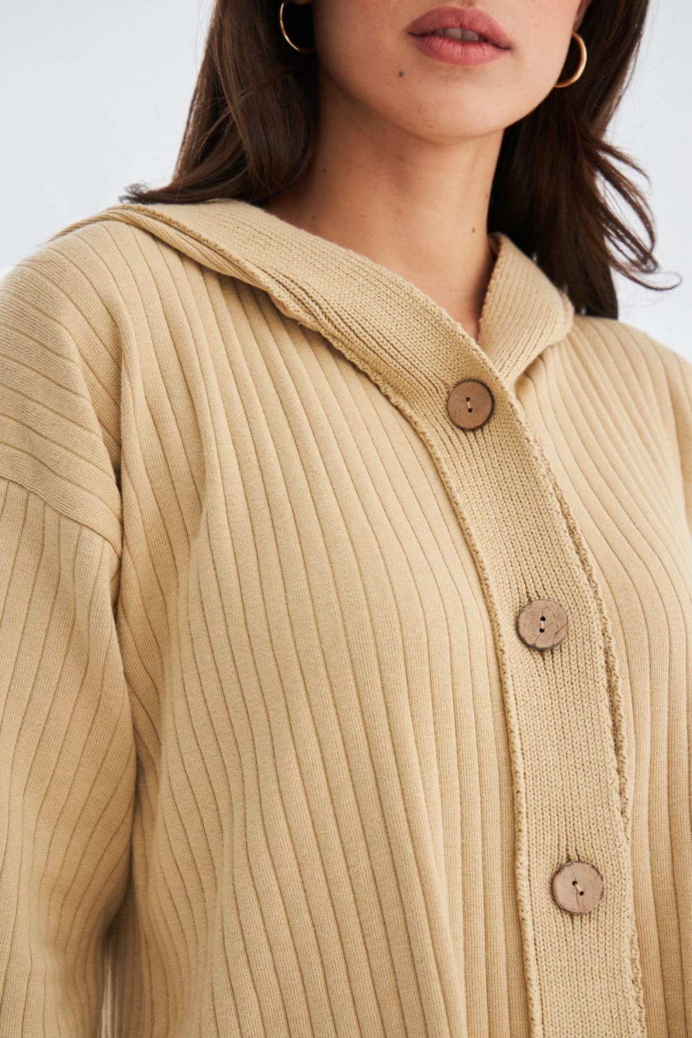 Peraluna-Mujo Cardigan & Shorts %100 Pamuk Kadın Triko Şort Takım-Şort-15-fleurdirect.live