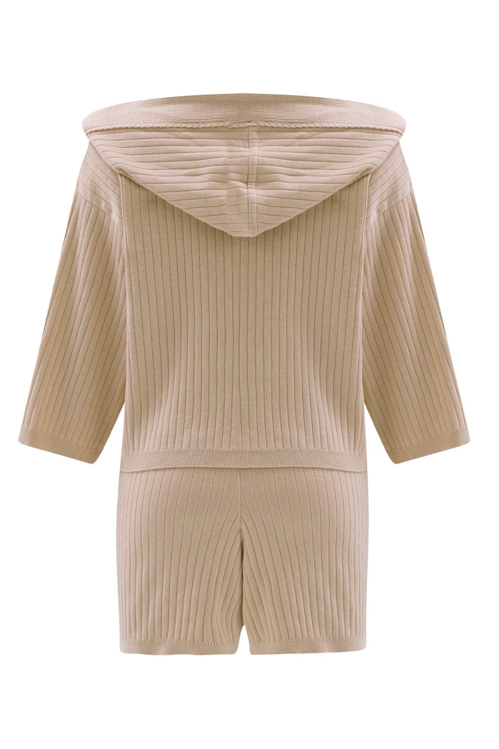 Peraluna-Mujo Cardigan & Shorts %100 Pamuk Kadın Triko Şort Takım-Şort-20-fleurdirect.live
