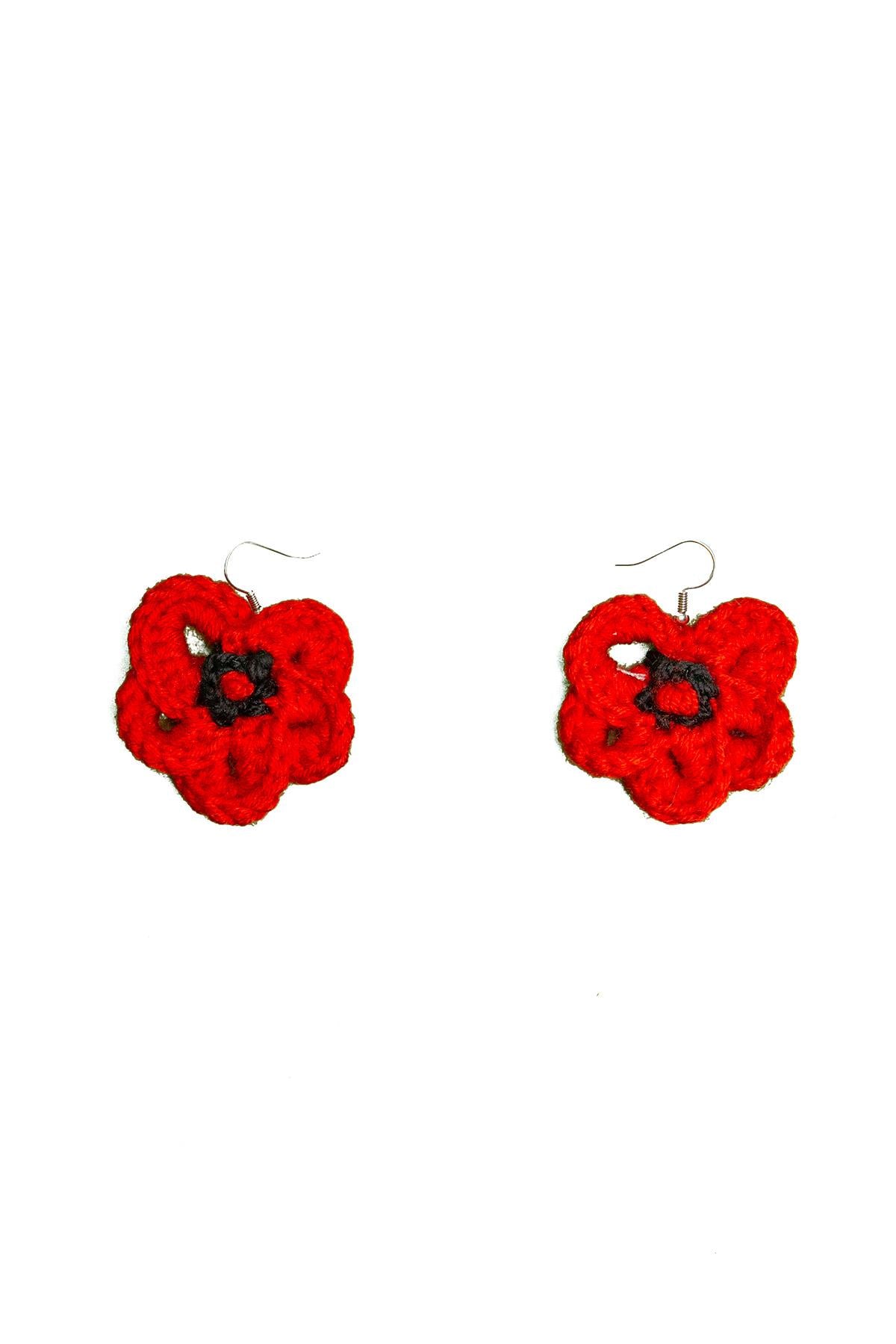 Peraluna-Poppy Earrings El Yapımı Gelincik Küpe Ekru-Küpe-8-fleurdirect.live