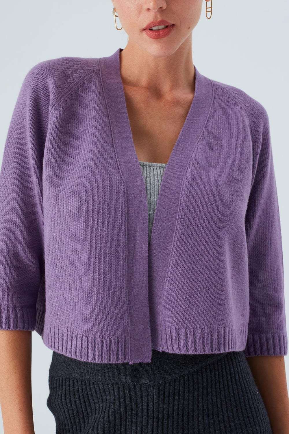 Peraluna-Reglan Kollu Kaşmir Karışım Kısa Kadın Triko Bolero -Kazak & Triko-11-fleurdirect.live