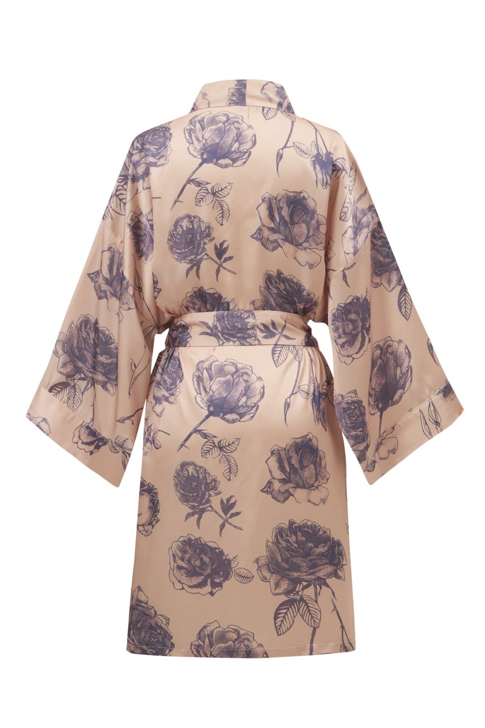 Peraluna-Rosa Gül Desenli Diz Hizası Saten Kadın Kimono-Kimono-8-fleurdirect.live