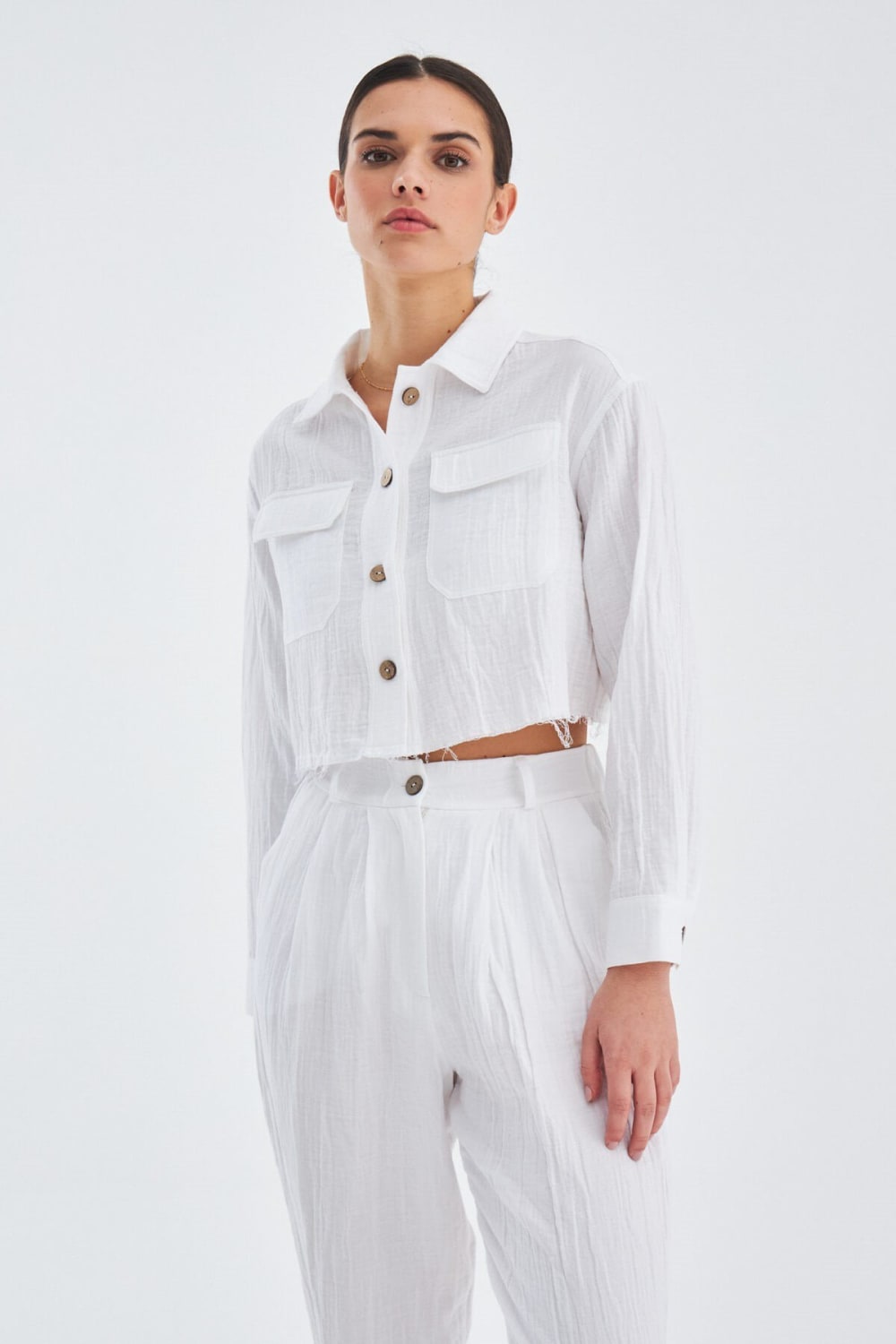Peraluna-Sandal Trouser Bol Kesim Yazlık Muslin Kadın Kısa Pantolon-Pantolon-4-fleurdirect.live