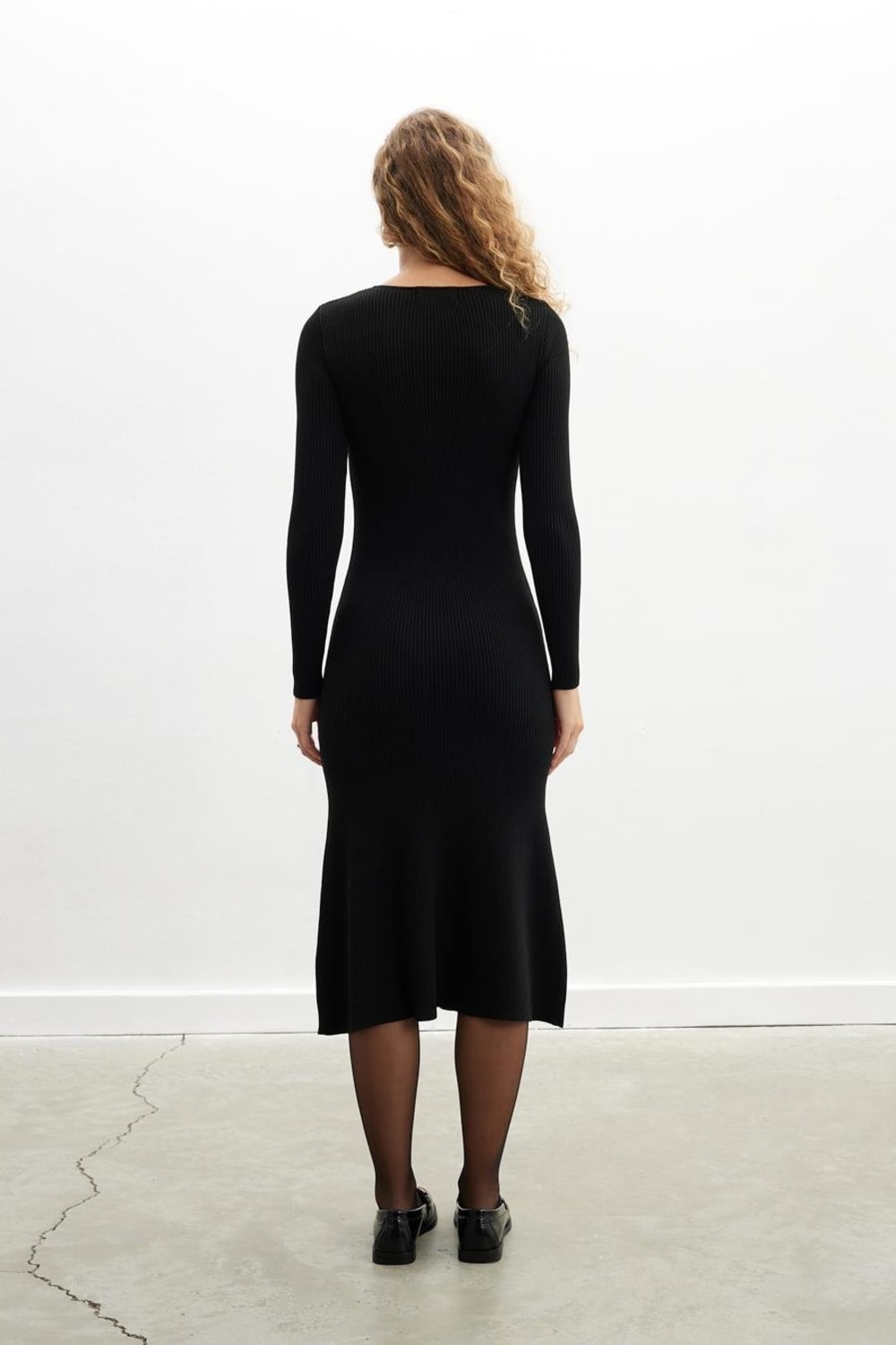 Peraluna-Styleboom X Dorset Dress Toka Detaylı Ribana Örgü Midi Kadın Triko Elbise-Elbise-12-fleurdirect.live