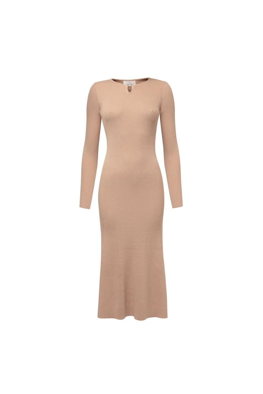 Peraluna-Styleboom X Dorset Dress Toka Detaylı Ribana Örgü Midi Kadın Triko Elbise-Elbise-5-fleurdirect.live