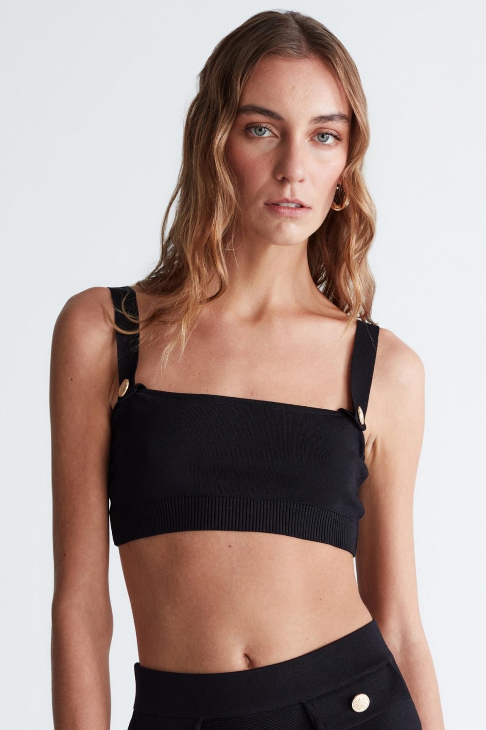 Peraluna-Styleboom X Elizabeth Bralet Düğme Detaylı Askılı Kadın Triko Bralet -Crop Top-23-fleurdirect.live