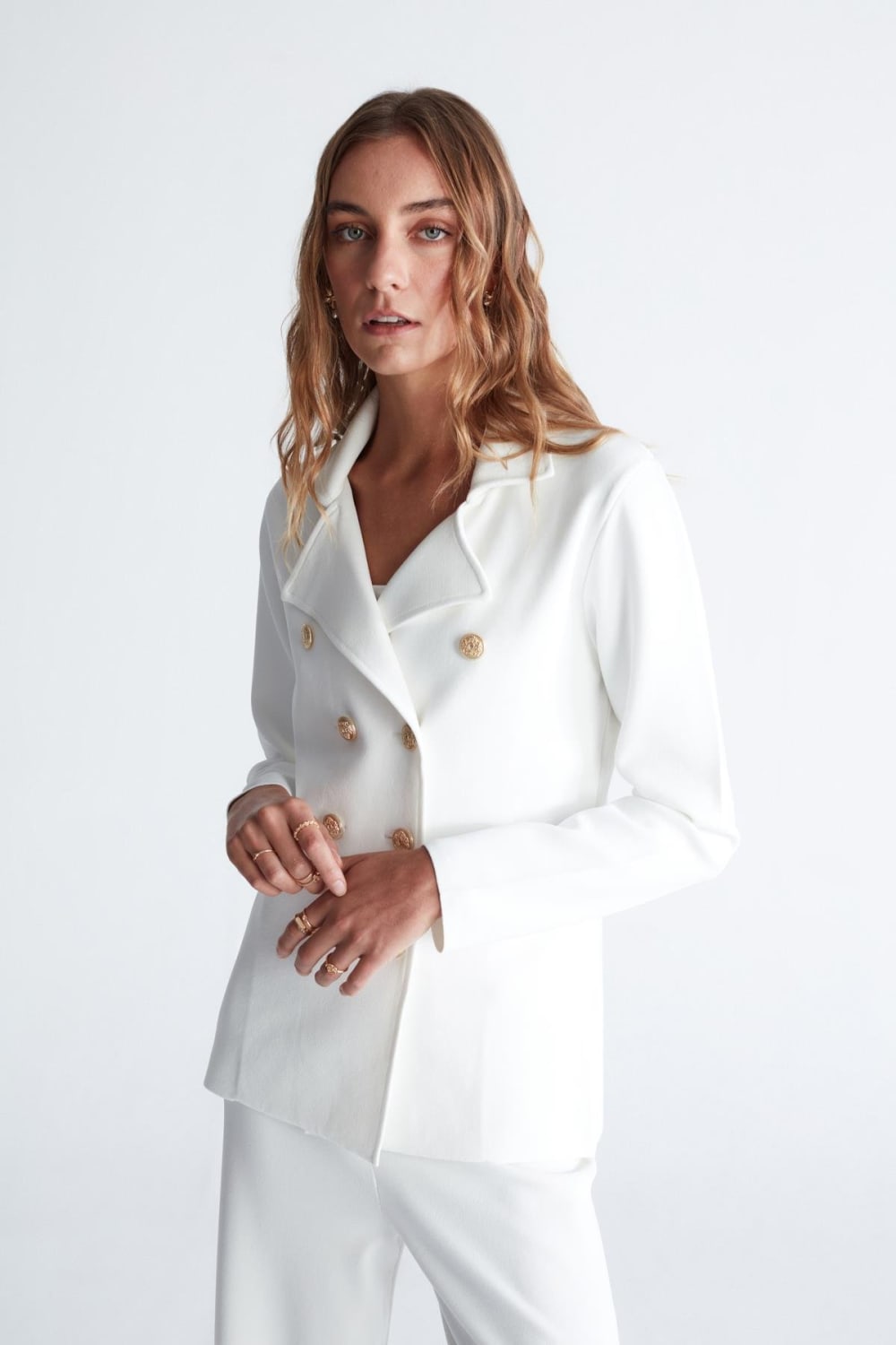 Peraluna-Styleboom X Katherine Blazer Çelik Örgü Klasik Kesim Düğmeli Blazer Kadın Triko Ceket -Ceket-11-fleurdirect.live