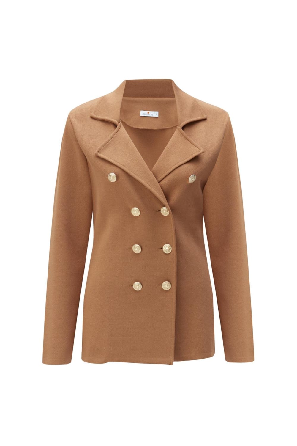 Peraluna-Styleboom X Katherine Blazer Çelik Örgü Klasik Kesim Düğmeli Blazer Kadın Triko Ceket -Ceket-26-fleurdirect.live