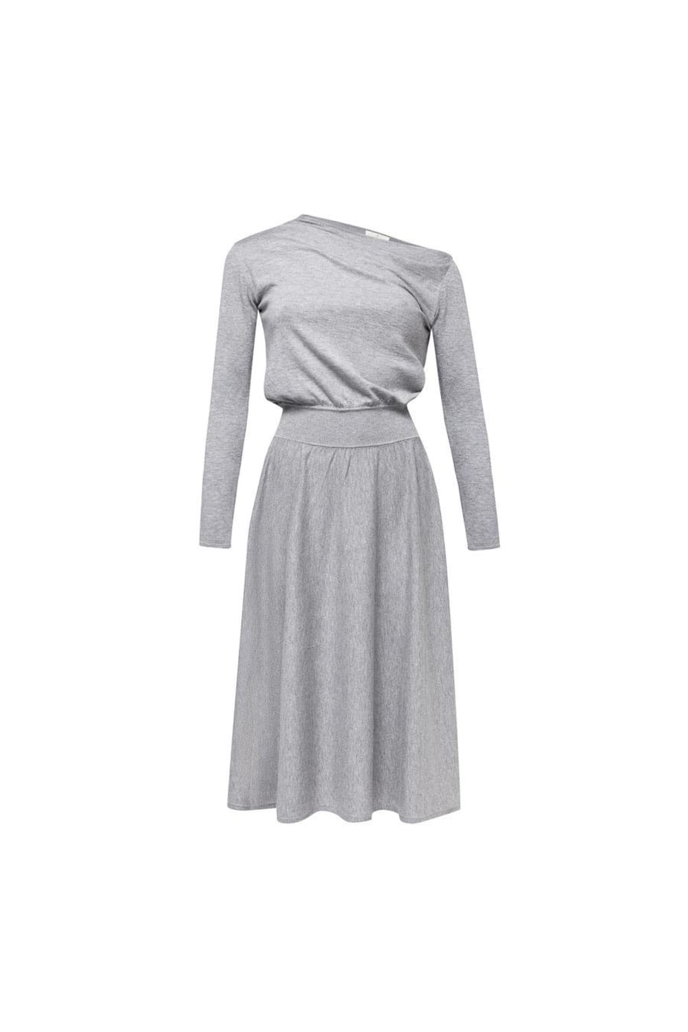 Peraluna-Styleboom X Mayfair Dress Yaka Büzgü Detaylı Tek Omuz Açık Kadın Triko Elbise-Elbise-17-fleurdirect.live