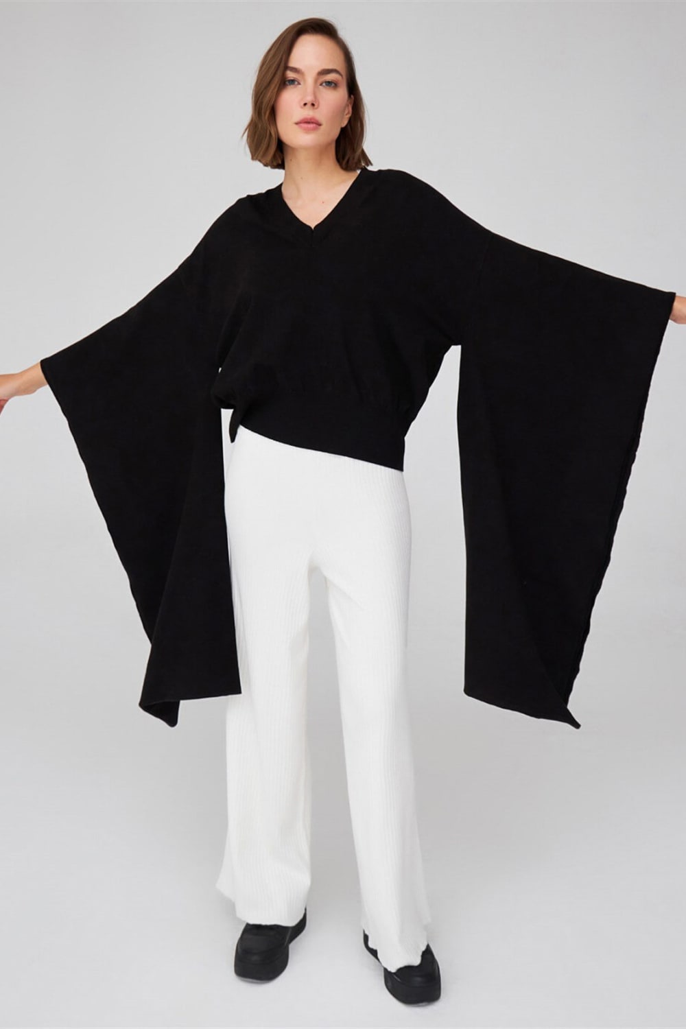 Peraluna-Viskon Karışım Egzotik Kadın Triko Kimono-Kimono-10-fleurdirect.live