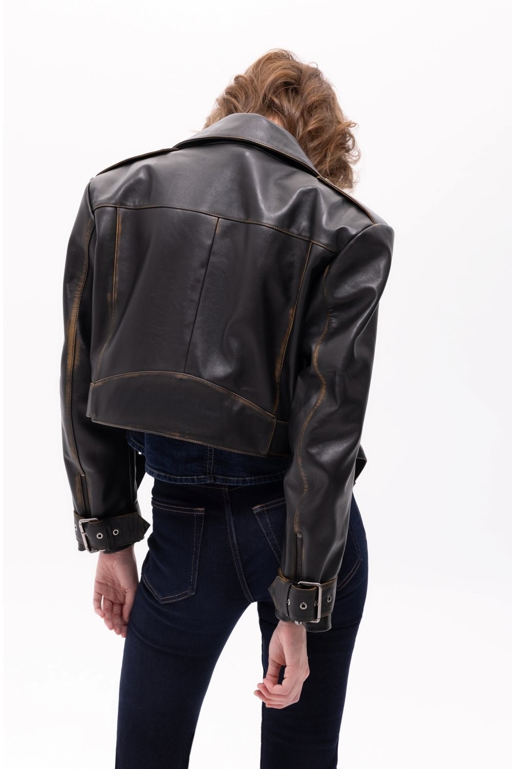 Pica Noir-Lita Biker Deri Ceket-Deri Mont-3-fleurdirect.live