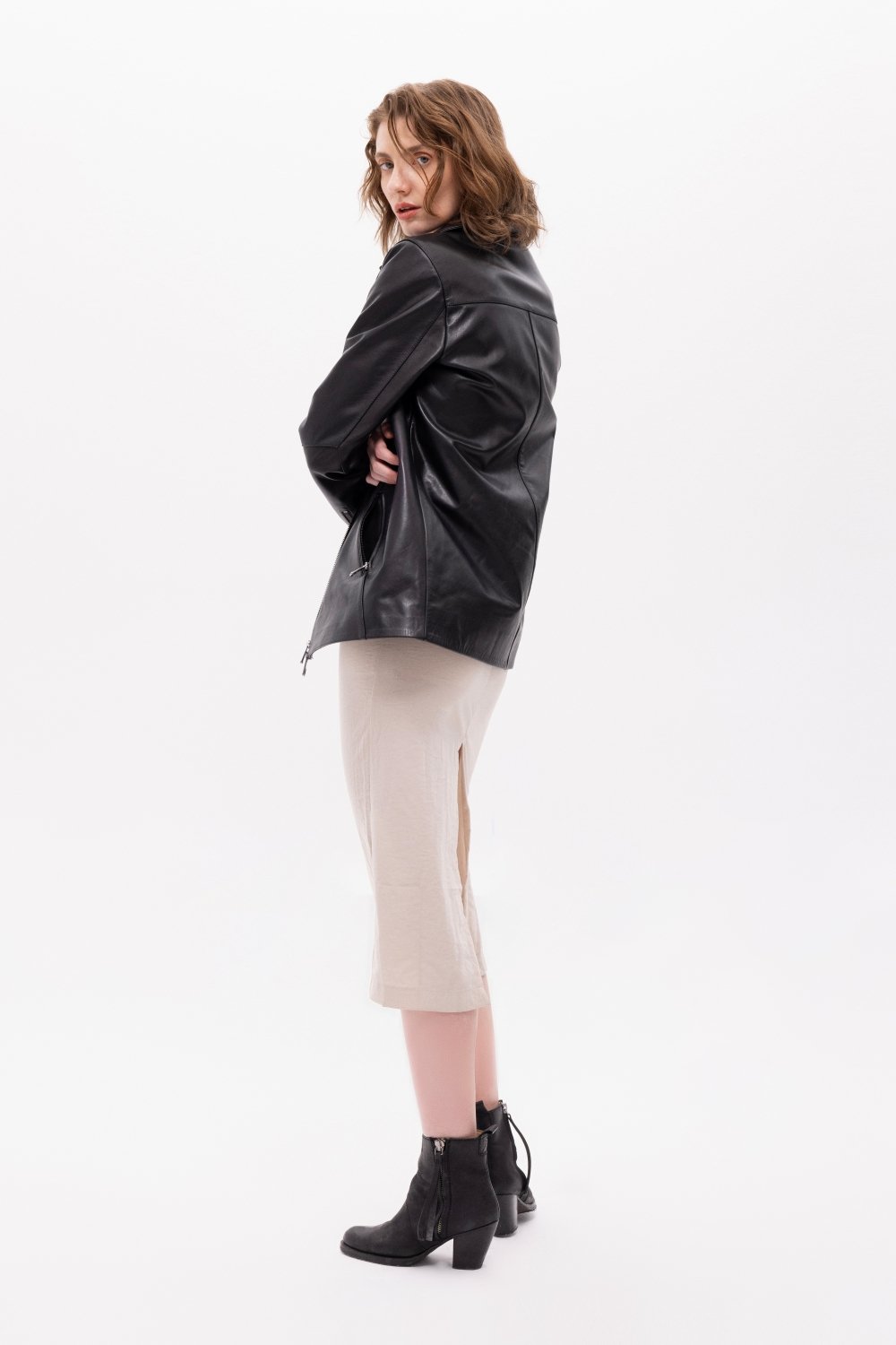 Pica Noir-Pleione Deri Ceket-Deri Mont-1-fleurdirect.live