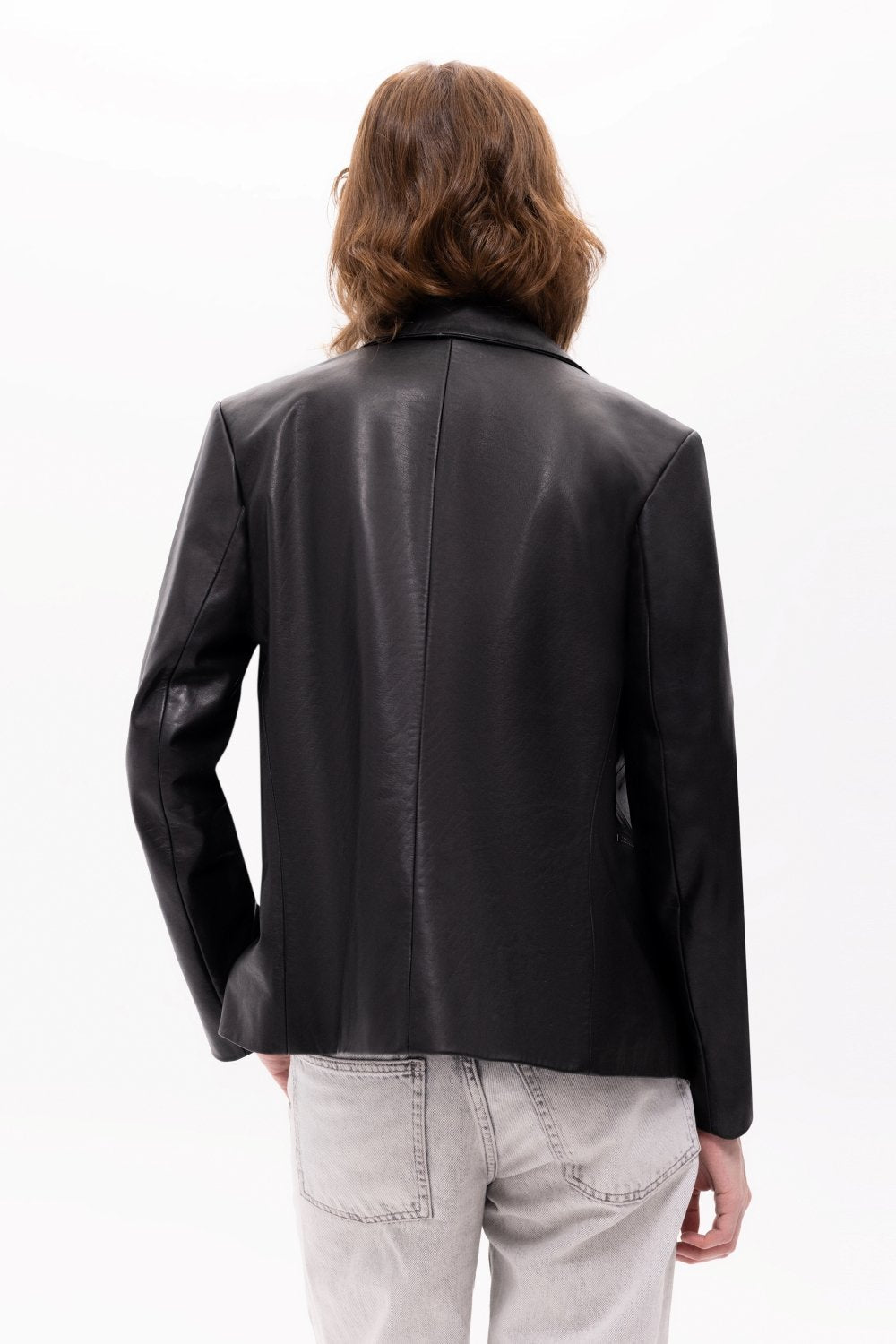 Pica Noir-Sirene Deri Blazer Ceket-Deri Mont-4-fleurdirect.live