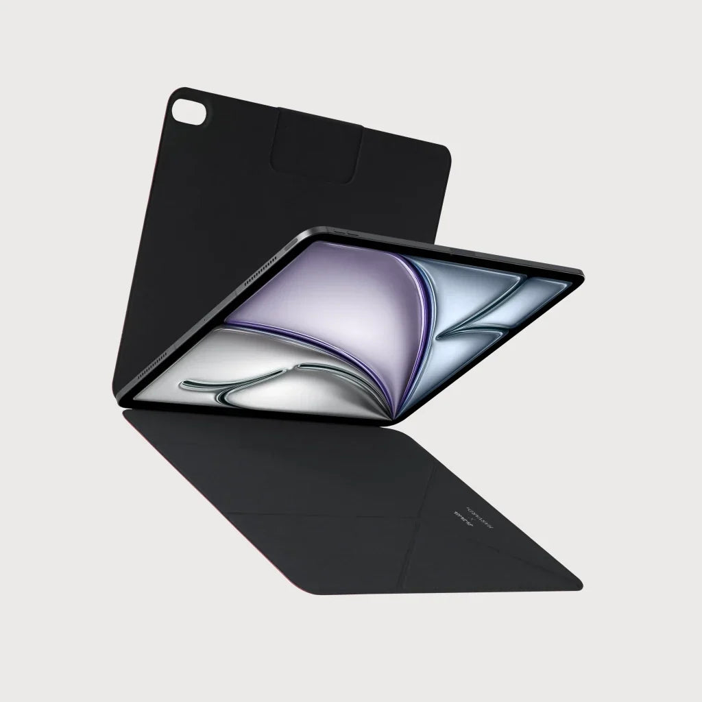 Ipad Air 13 M4 / M3 / M2 Kılıf Folio 3 Kırmızı, Kalem Bölmeli Standlı