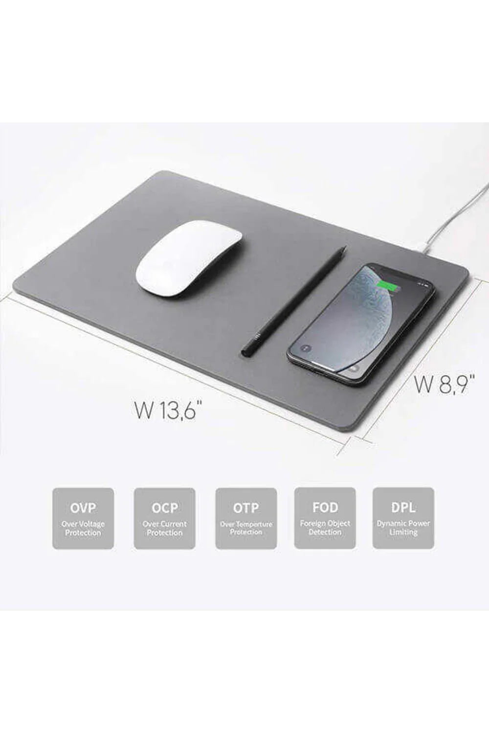 Pout-Hands3 Pro Dust Gray Hızlı Şarj Destekli Mousepad-Mouse Pad-2-fleurdirect.live