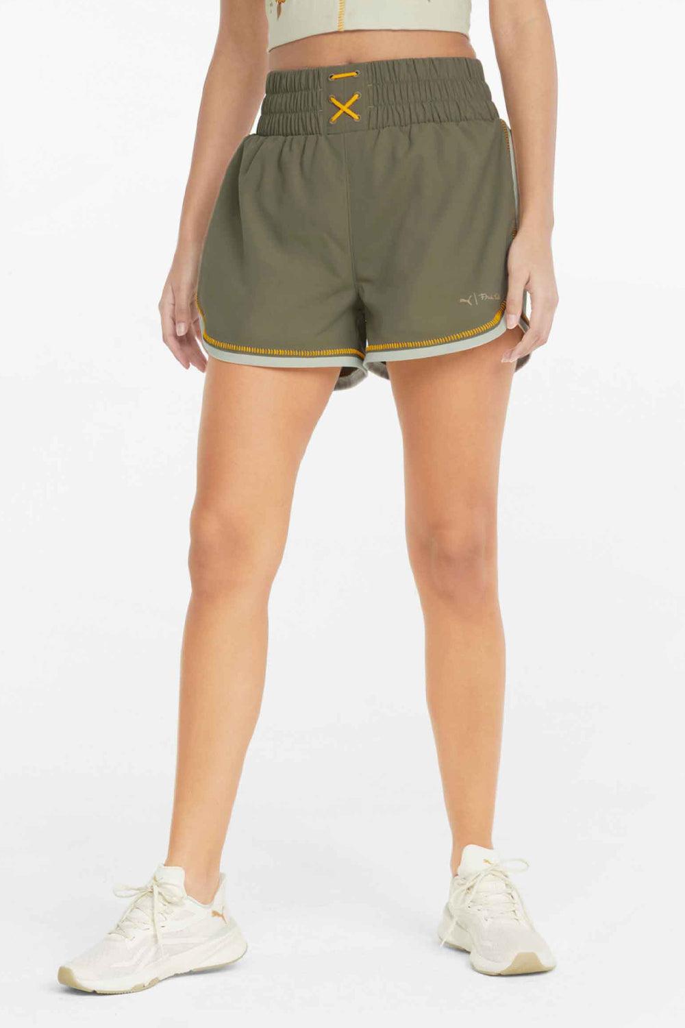 Puma-PUMA X FRIDA KAHLO SHORT Dark Green Moss-Şort-3-fleurdirect.live