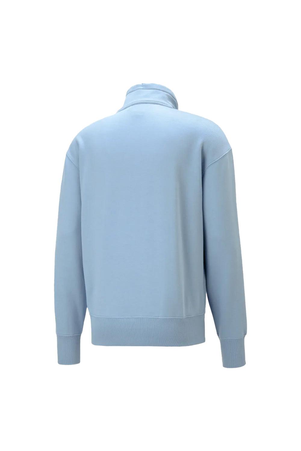 Puma-PUMA x AMI Half-Zip Sweatshirt Faded Denim-Sweatshirts & Hoodies-6-fleurdirect.live
