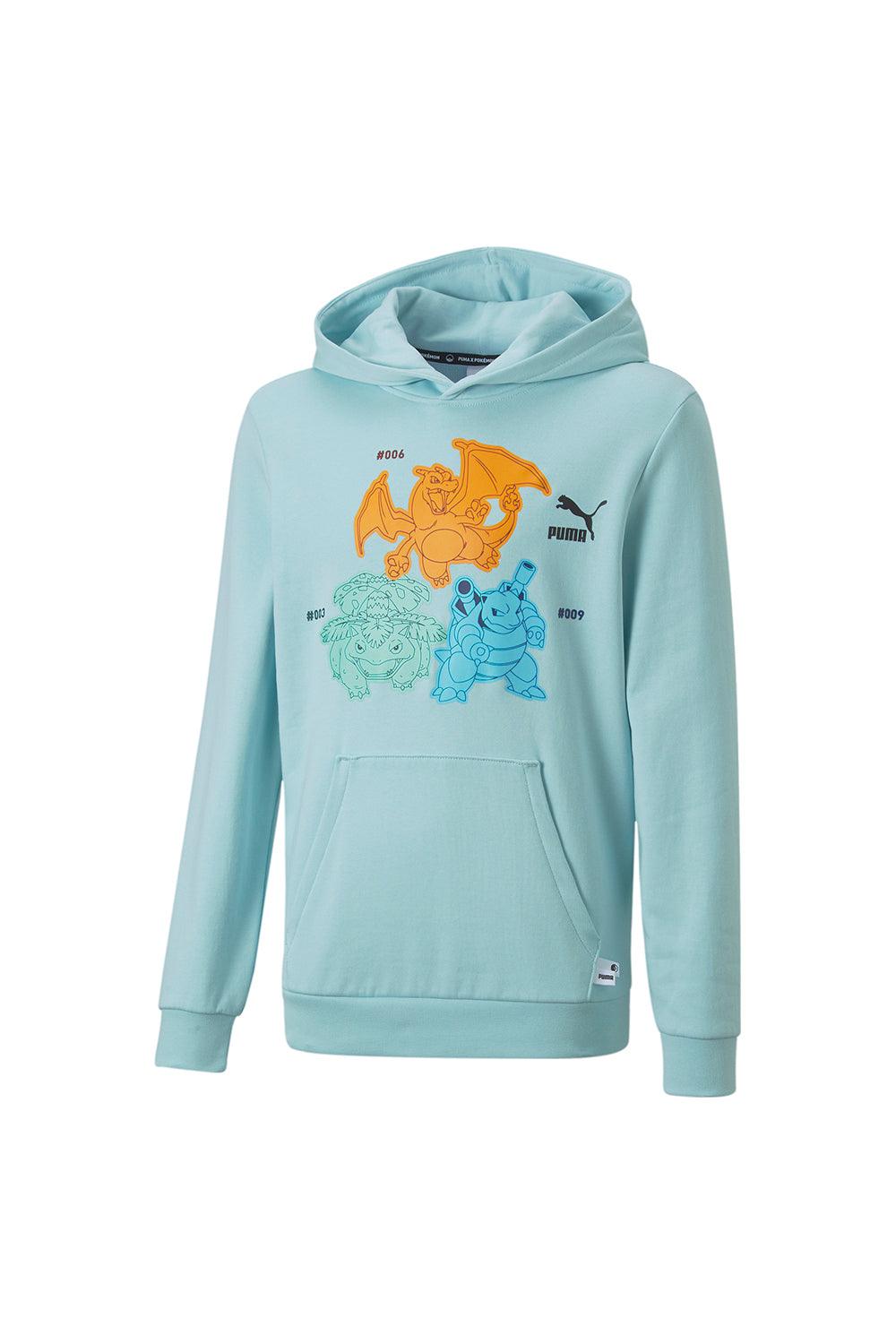 Puma-PUMA x POKEMON Hoodie TR Kids Light Aqua-Sweatshirts & Hoodies-5-fleurdirect.live