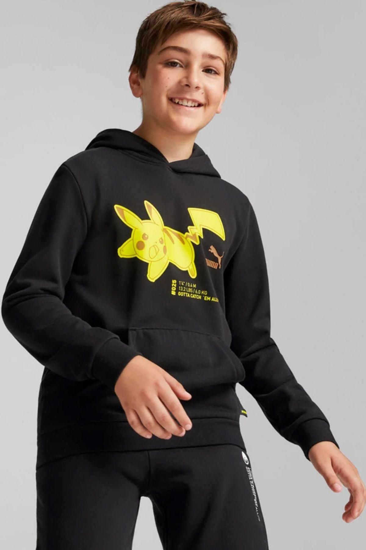 Puma-PUMA x POKEMON Hoodie TR Kids Puma Black-Sweatshirts & Hoodies-1-fleurdirect.live