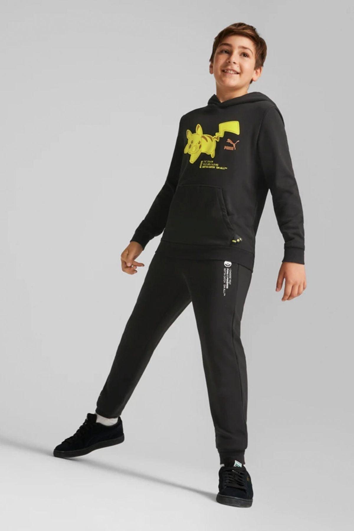 Puma-PUMA x POKEMON Hoodie TR Kids Puma Black-Sweatshirts & Hoodies-4-fleurdirect.live