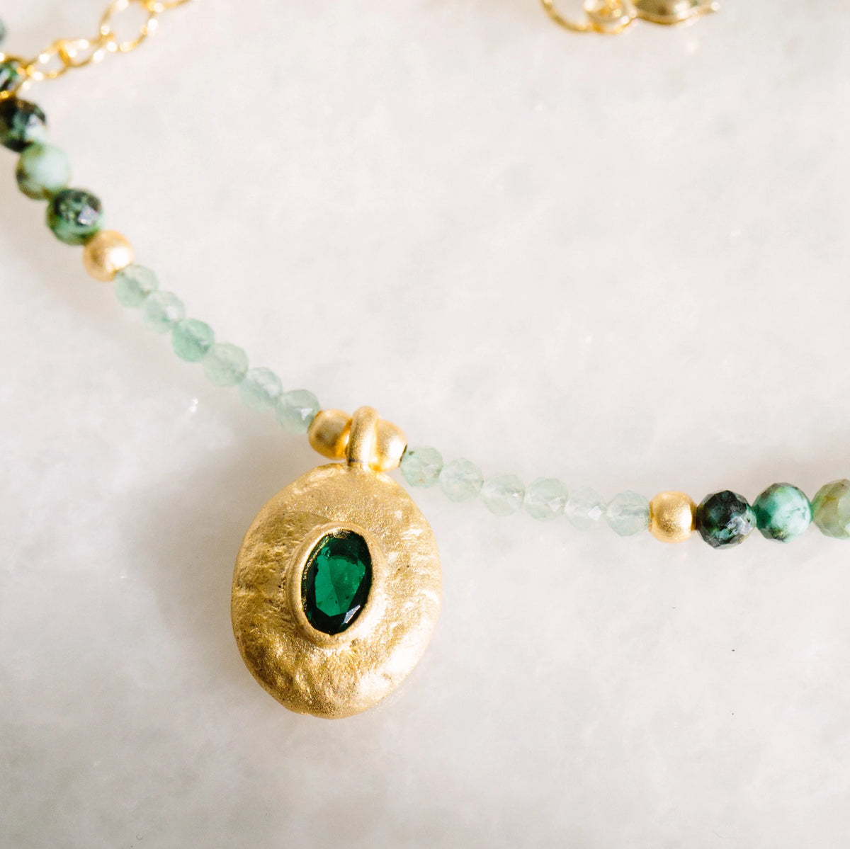 Elena Yeşim Ve Zümrüt Kolye - Emerald Green
