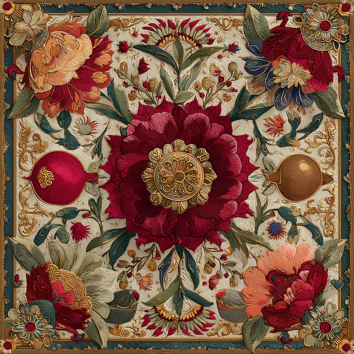 Heritage Blossom İpek Fular