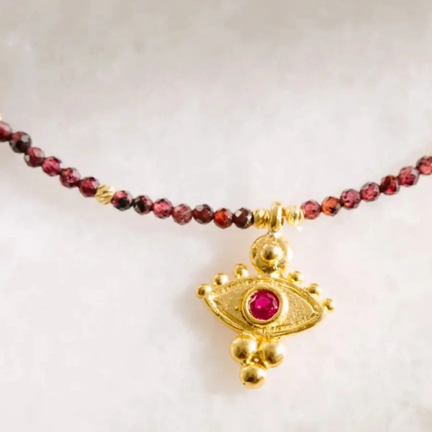 Lumina Lal Taşı Ve Yakut Kolye - Ruby Red