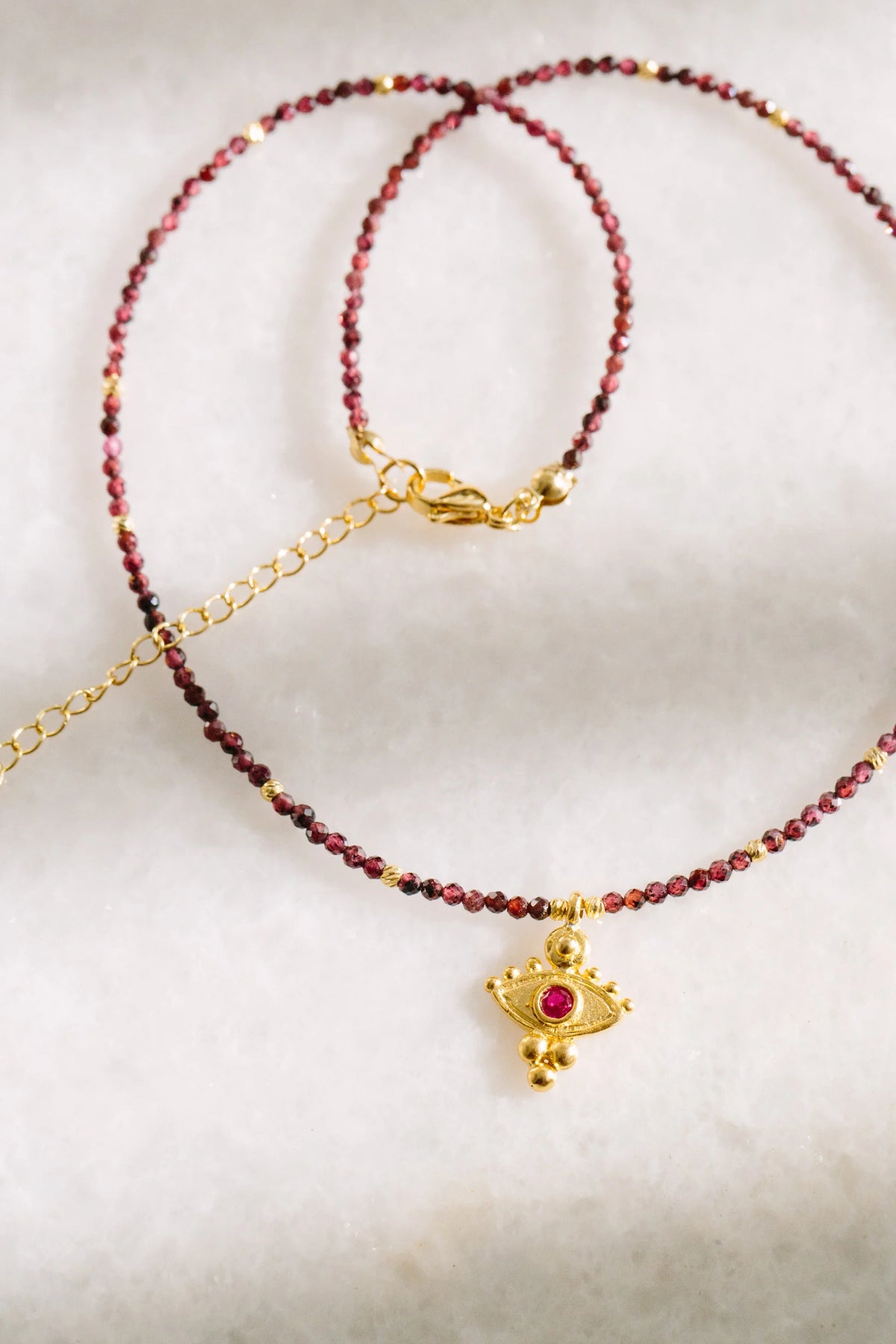 Lumina Lal Taşı Ve Yakut Kolye - Ruby Red