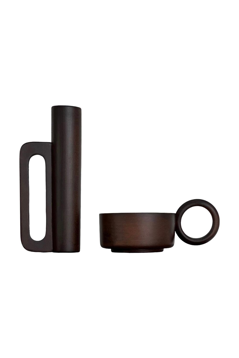 Raika Studio-Marfa Walnut Set-Mumluk & Şamdan-1-fleurdirect.live