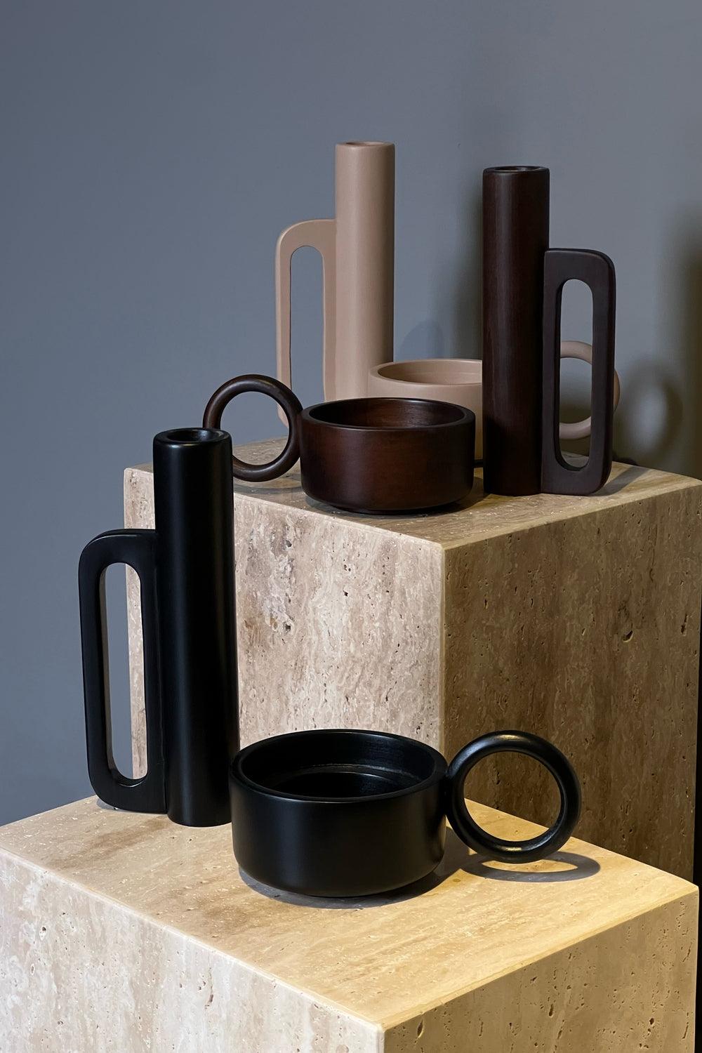 Raika Studio-Marfa Walnut Set-Mumluk & Şamdan-4-fleurdirect.live