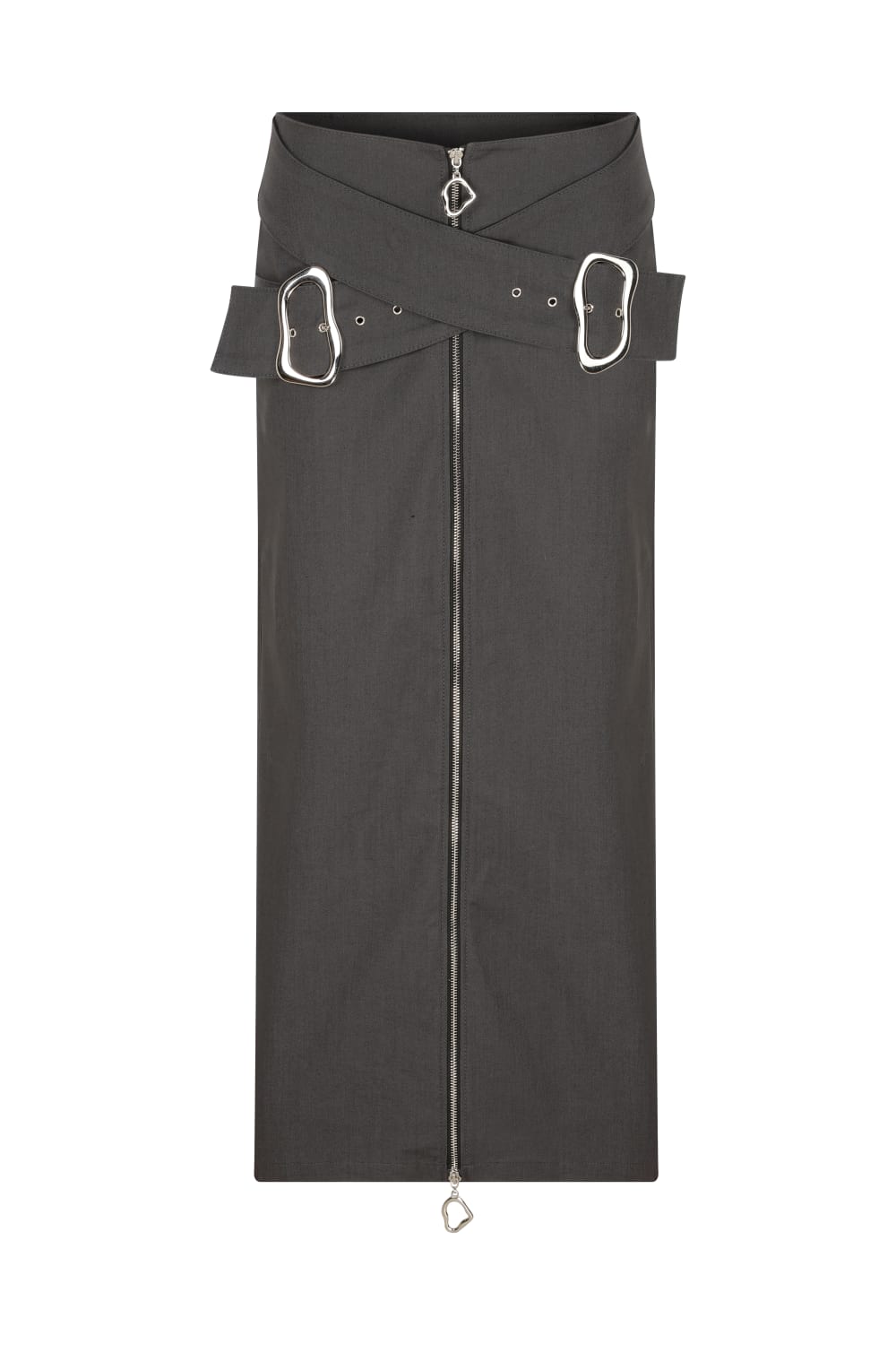 Recordis Paris-Luce Buckle Midi Skirt-Etek-3-fleurdirect.live