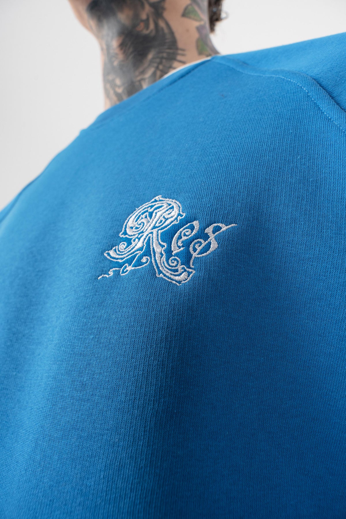 Erkek Empire Of Res Nakışlı Oversize Sweatshirt Mavi