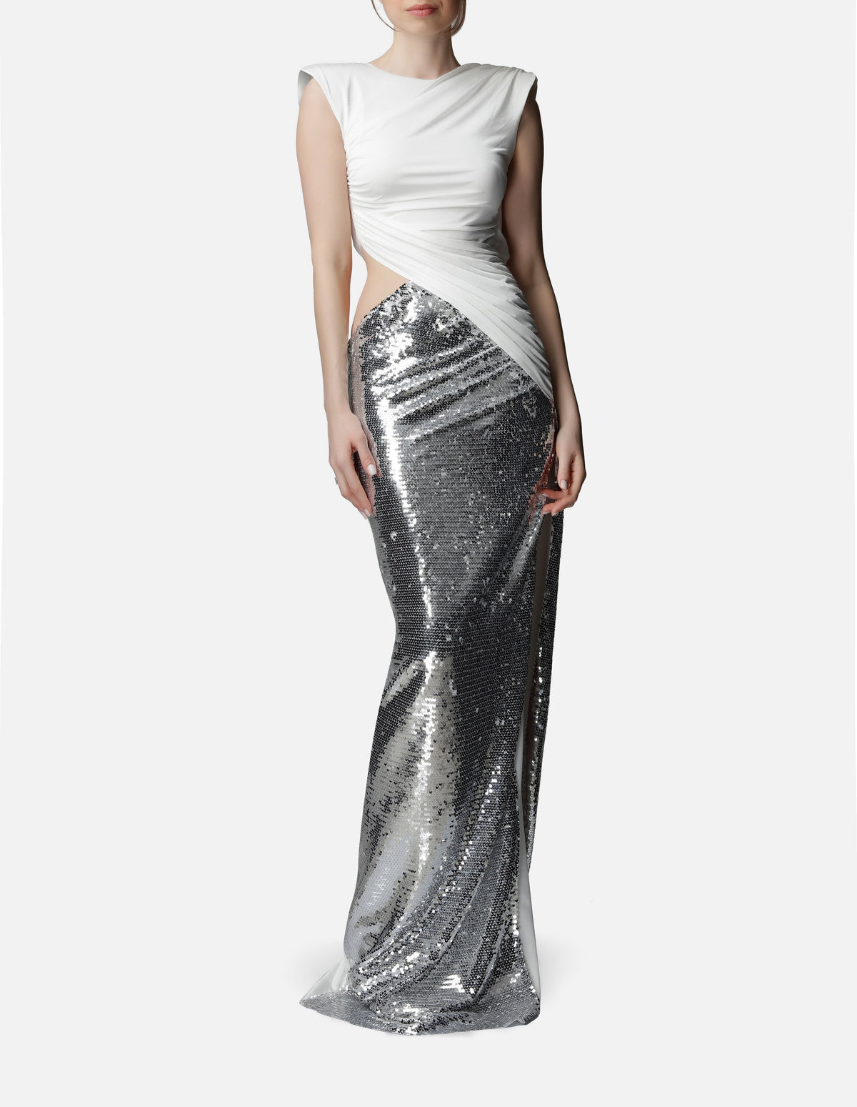 Roccie-Emily Sequined Maxi Dress-Elbise-1-fleurdirect.live