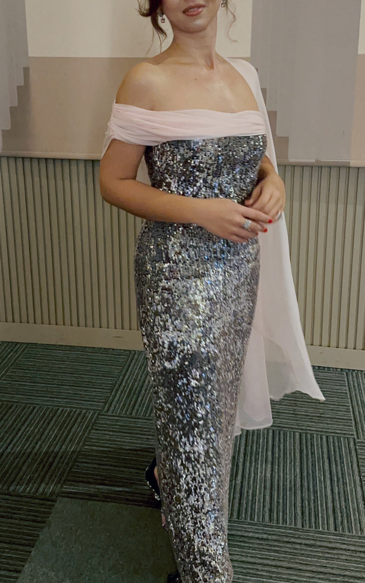 Roccie-Marysia Sequined One Shoulder Maxi Dress-Elbise-1-fleurdirect.live