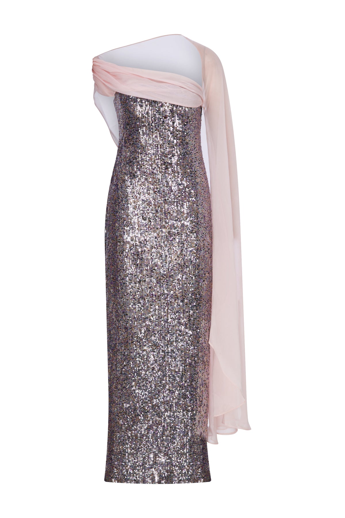 Roccie-Marysia Sequined One Shoulder Maxi Dress-Elbise-2-fleurdirect.live