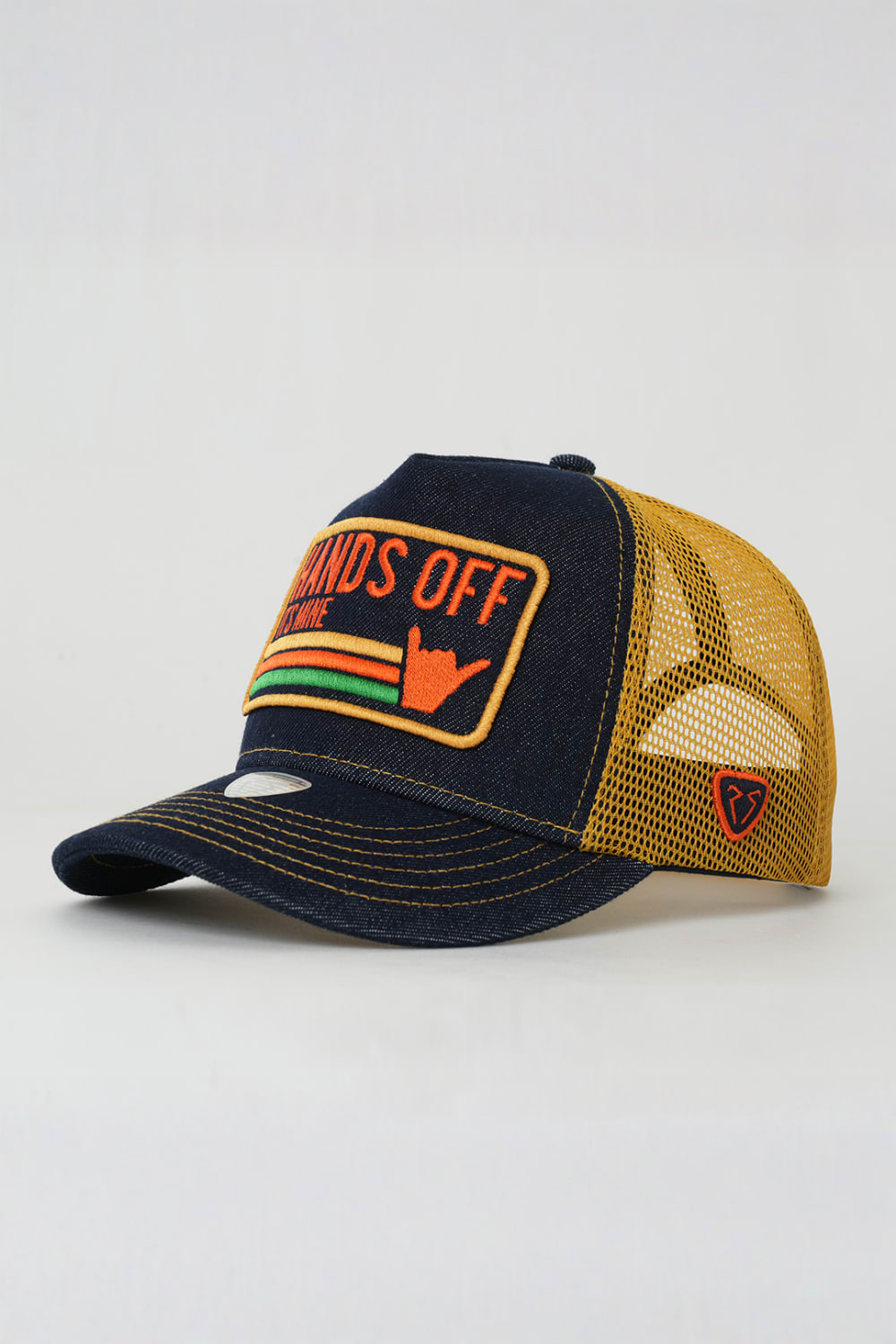 RustandRich-Trucker Şapka Urban Collection Hands Off Denim Unisex-Şapka-1-fleurdirect.live