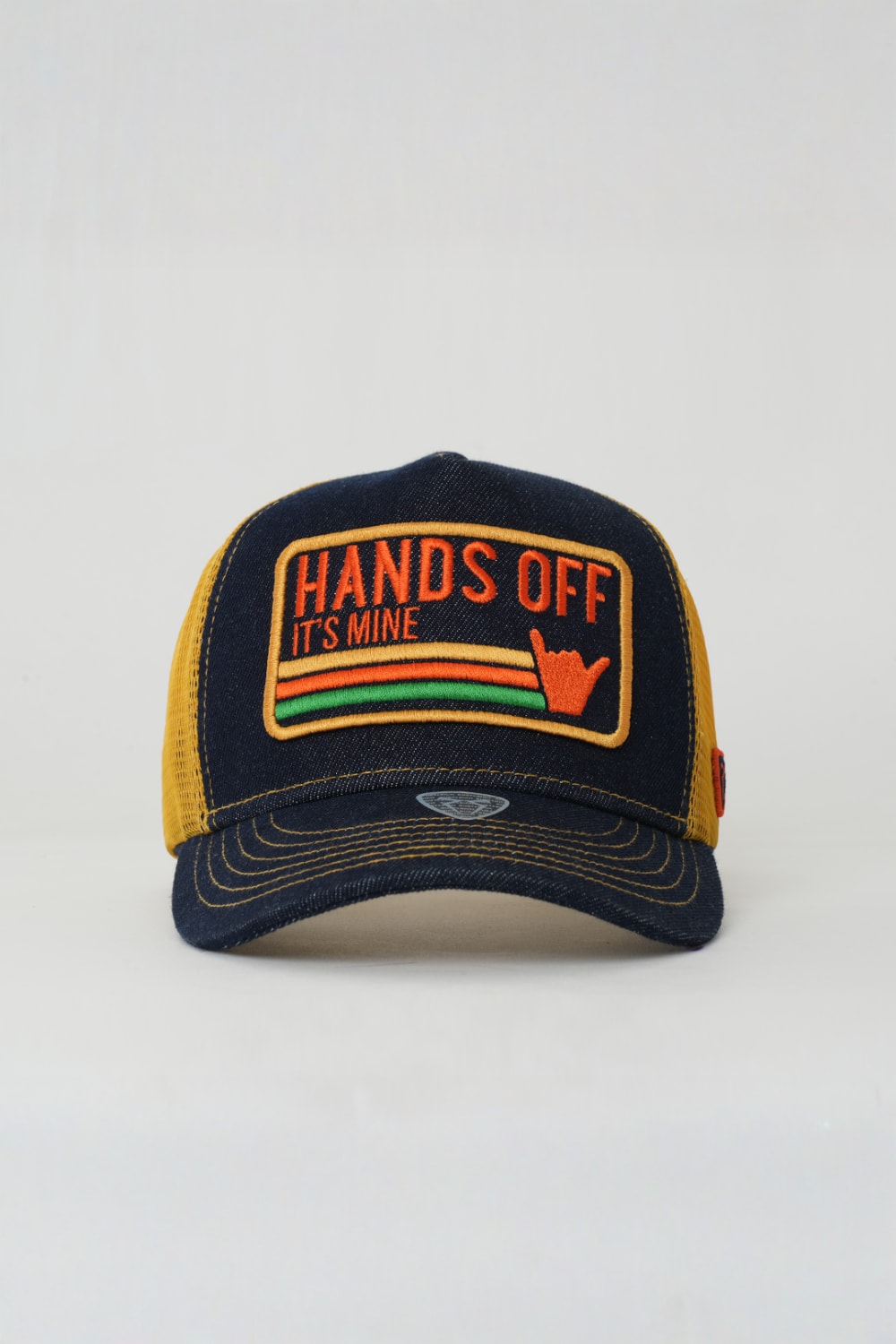 RustandRich-Trucker Şapka Urban Collection Hands Off Denim Unisex-Şapka-2-fleurdirect.live