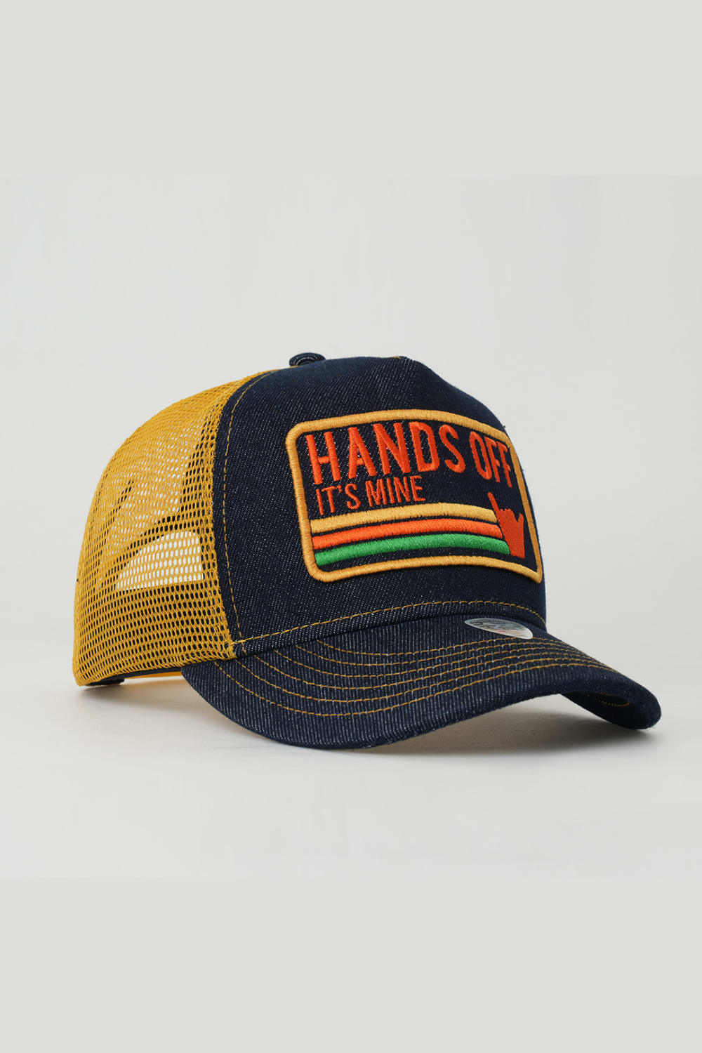 RustandRich-Trucker Şapka Urban Collection Hands Off Denim Unisex-Şapka-3-fleurdirect.live