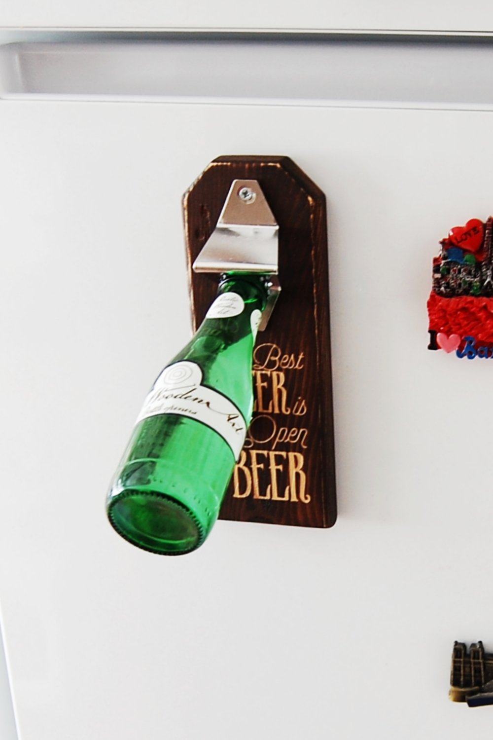 Rustic Wooden Art-The Best Beer Şişe Açacağı - Buzdolabı İçin-Mutfak Aksesuarları-3-fleurdirect.live