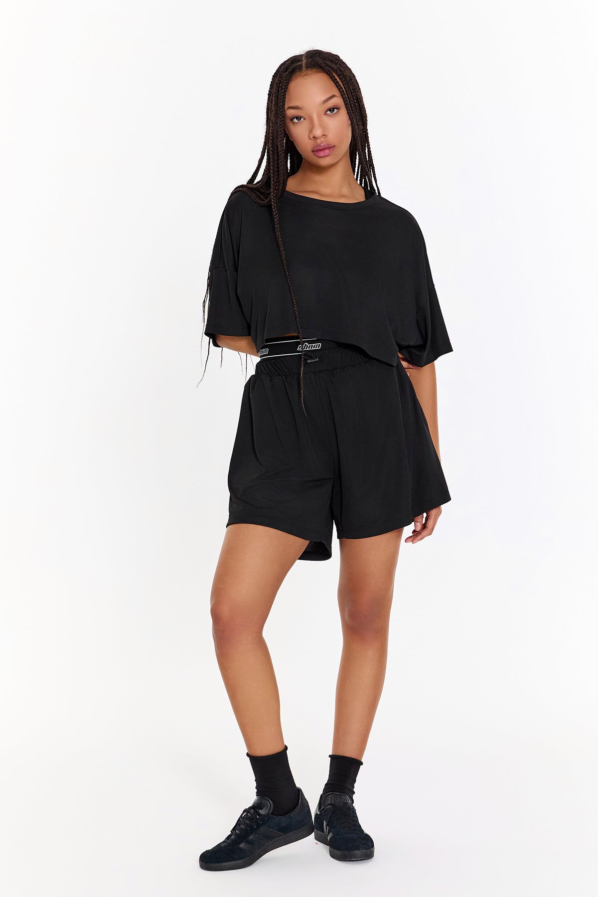 SBNM-Pull On Yoga Short In Black-Şort-6-fleurdirect.live