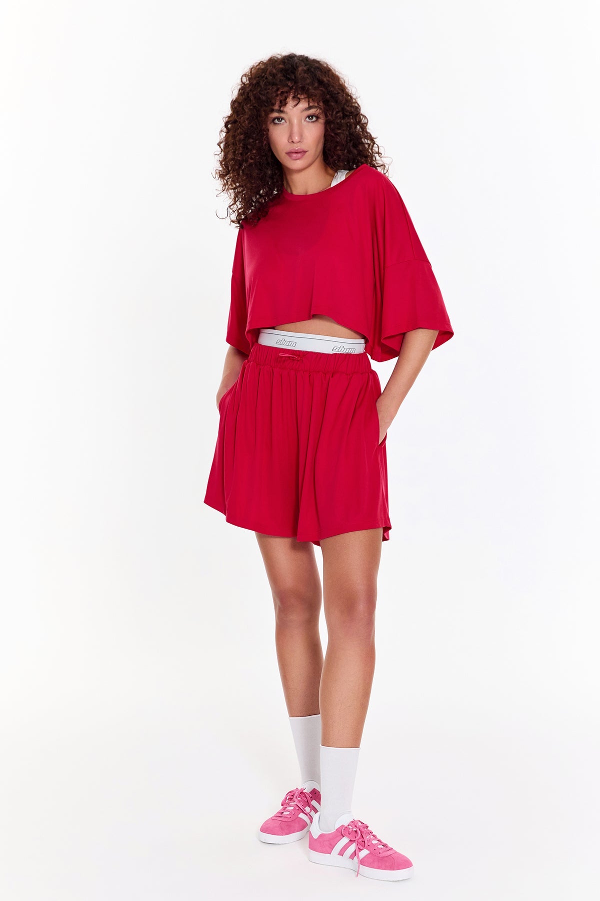 SBNM-Pull On Yoga Tee In Pink-T-Shirts-6-fleurdirect.live