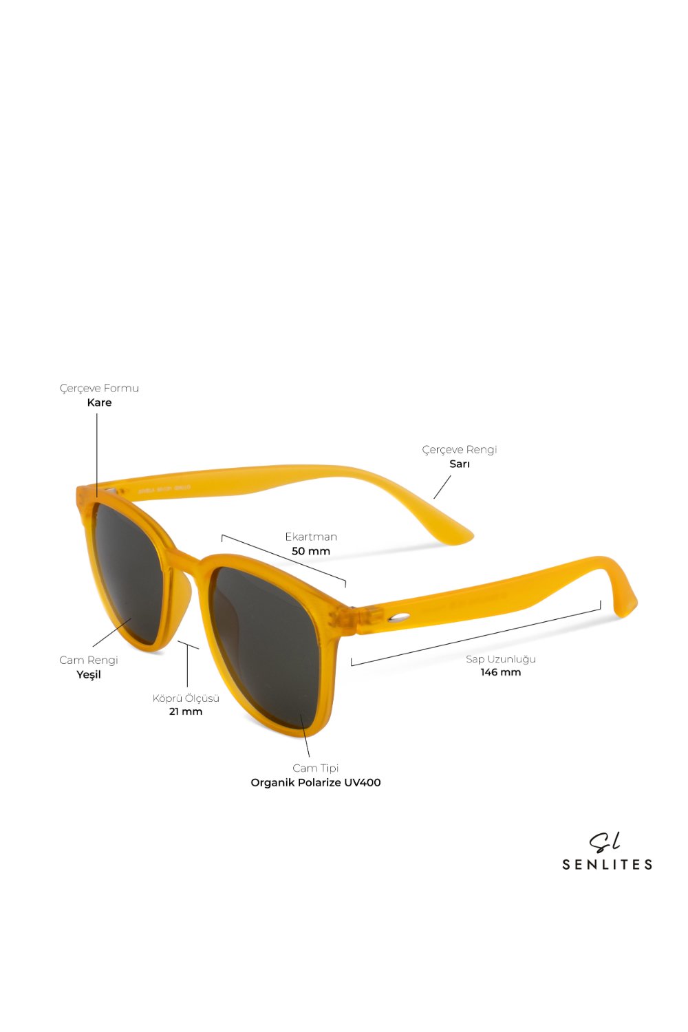 Senlites-Juvela Giallo Unisex Mat Sarı Polarize Kare Güneş Gözlüğü-Güneş Gözlüğü-4-fleurdirect.live
