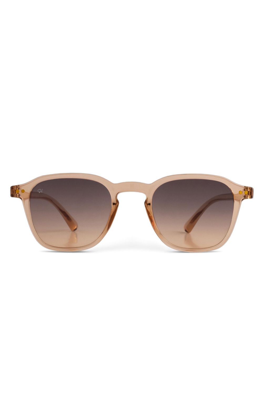 Senlites-Kyler Ecru Unisex Şeffaf Kahverengi Degrade Uv400 Kare Güneş Gözlüğü-Güneş Gözlüğü-1-fleurdirect.live